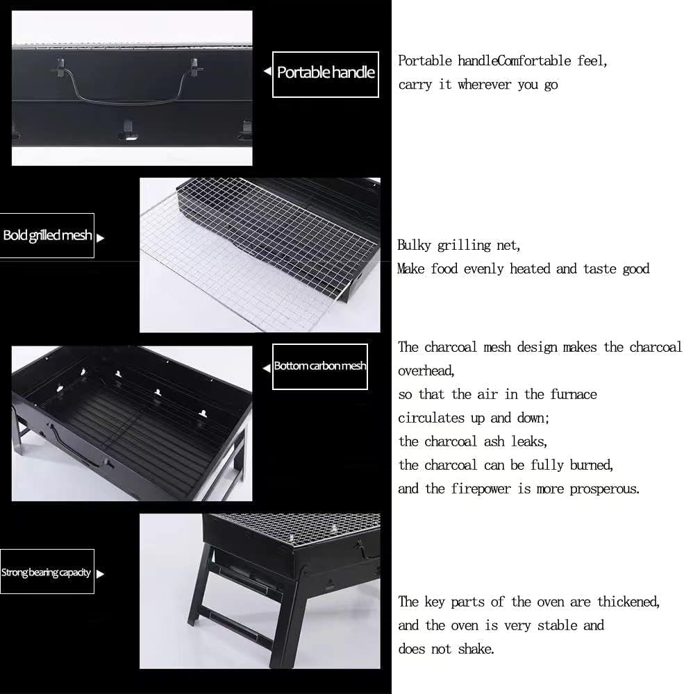 Folding Portable Barbecue Charcoal Grill. Barbecue Desk Tabletop Outdoor Stainless Steel Smoker BBQ for Outdoor Cooking Camping Picnics Beach - Image 6