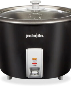 Proctor Silex Rice Cooker & Food Steamer. 30 Cups Cooked (15 Cups Uncooked). Includes Steam and Rinsing Basket. Black (37555)