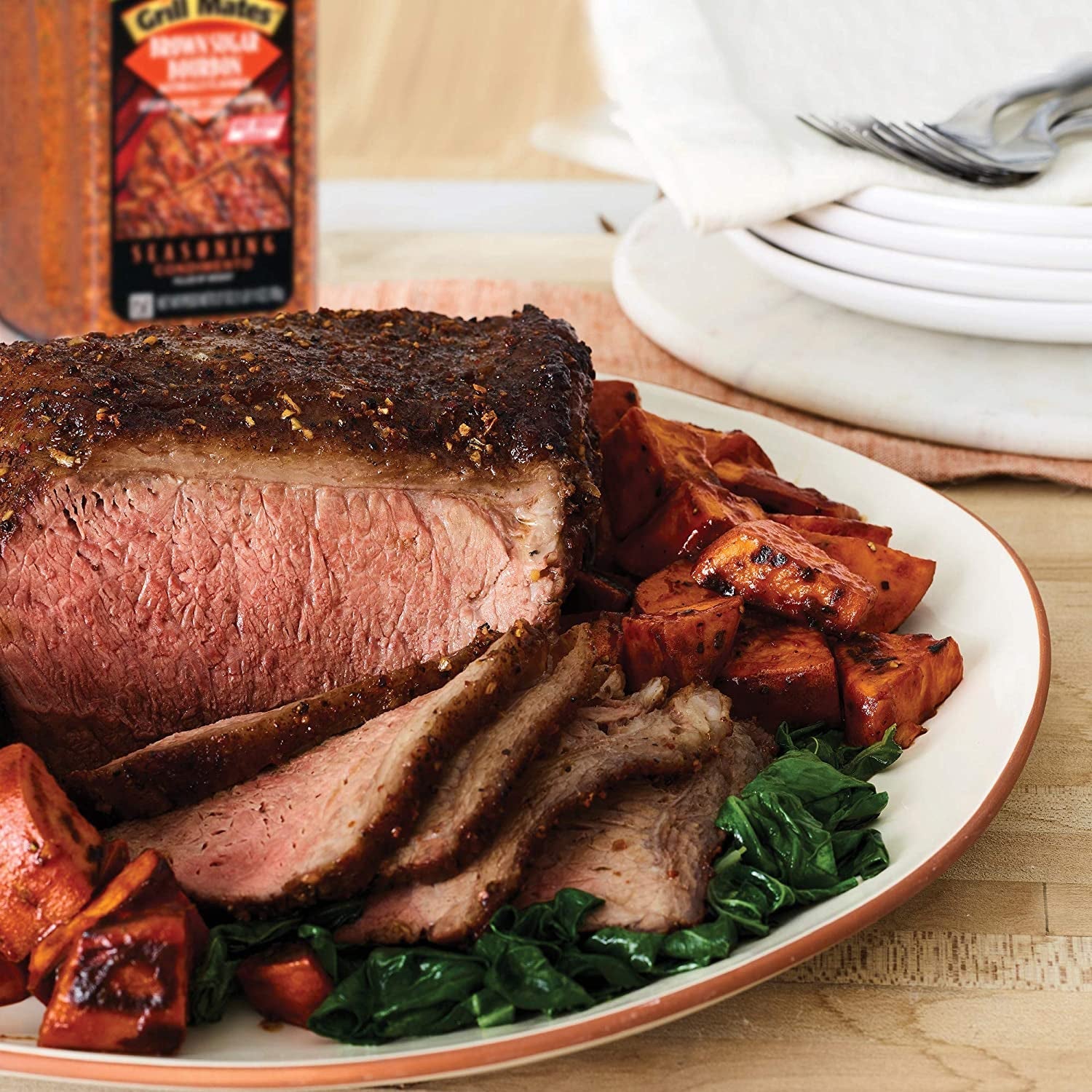 Mccormick Grill Mates Brown Sugar Bourbon Seasoning. 27 Oz - One 27 Ounce Container of Brown Sugar Bourbon Seasoning Made of Molasses. Red Bell Peppers. and More for Steak. Poultry. and Vegetables - Image 3
