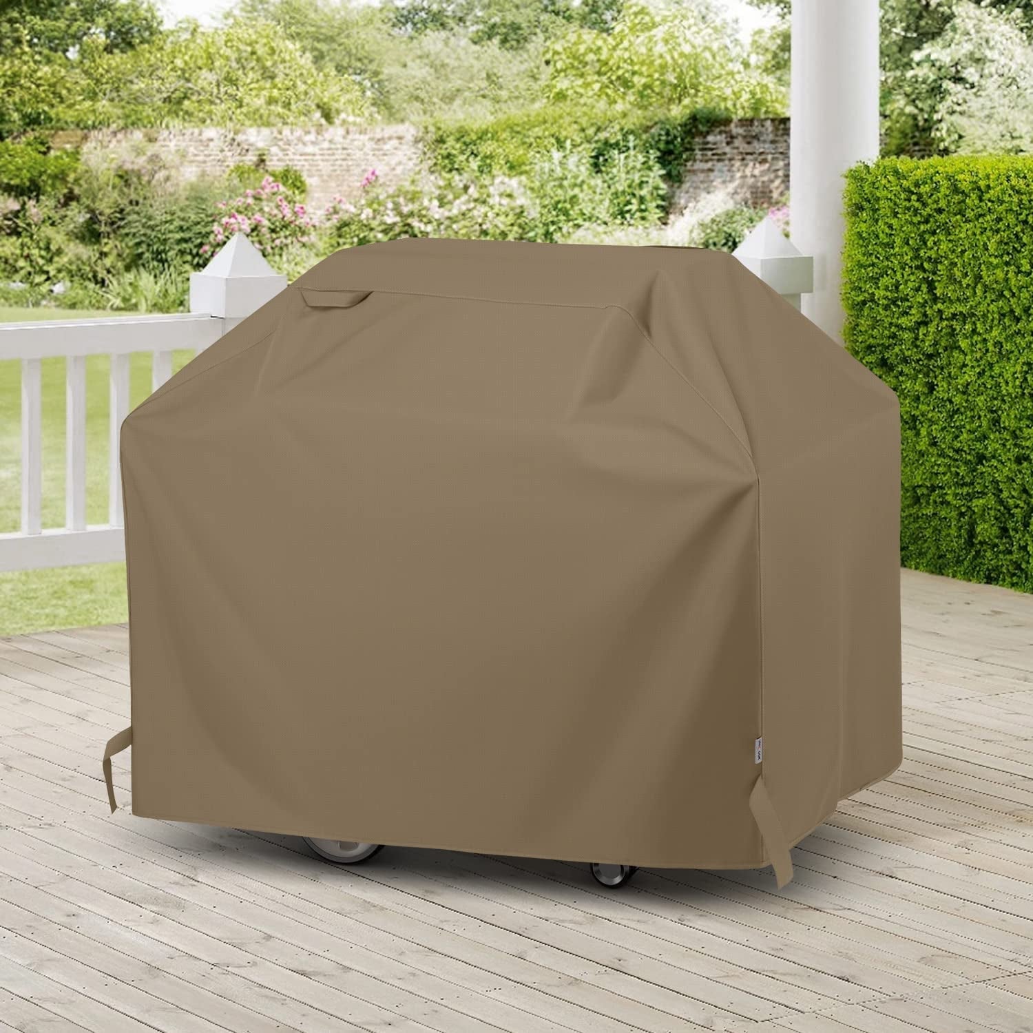 Unicook Grill Cover 60 Inch. Heavy Duty Waterproof Gas BBQ Cover with Sealed Seam. Rip and Fade Resistant BBQ Grill Cover. Compatible with Weber Charbroil and More Grills up to 58 Inch. Neutral Taupe - Image 9