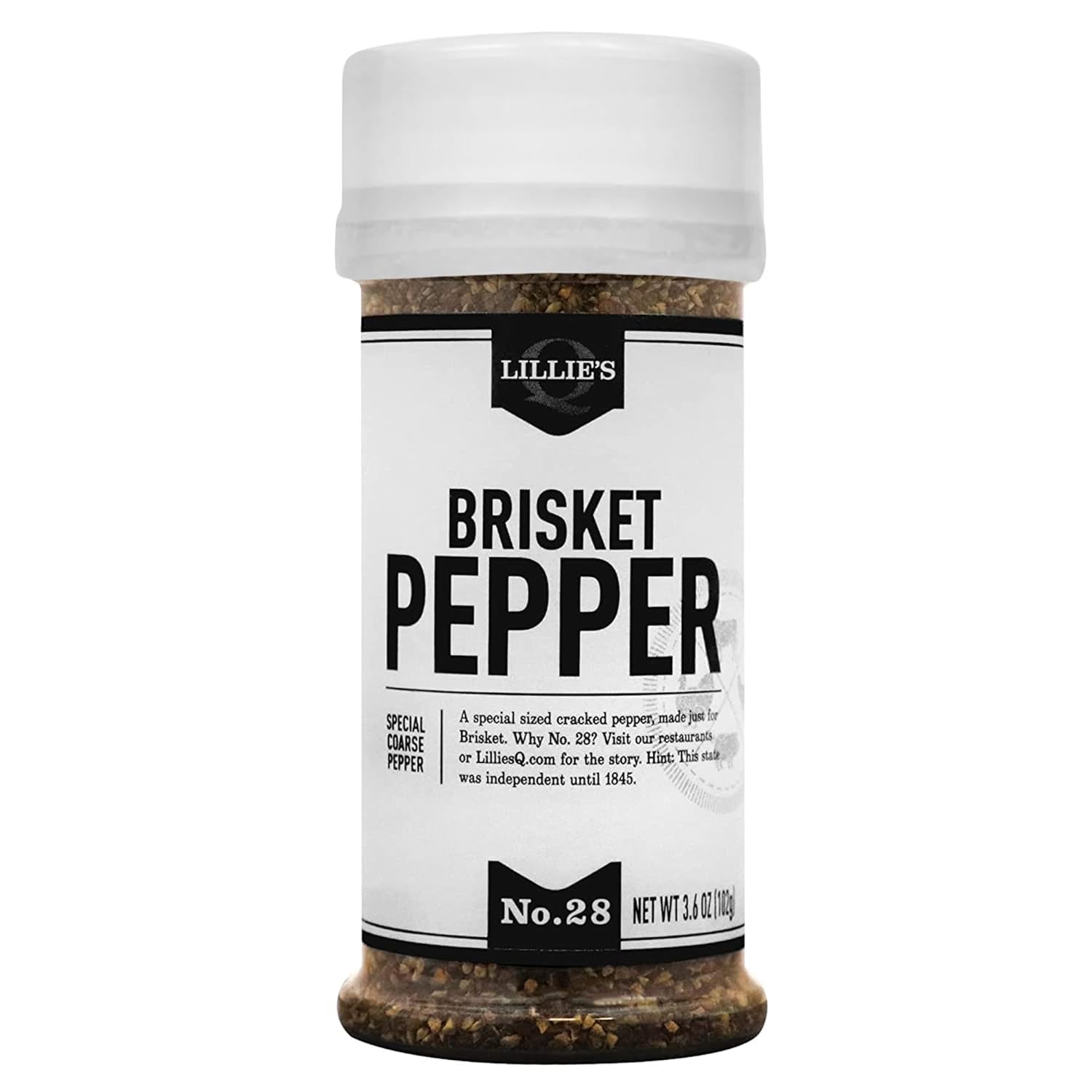 Lillie'S Q - Brisket Pepper BBQ Rub. Cracked Pepper BBQ Rub. Traditional Texas-Style Brisket Barbeque Rub. Large Pepper Grind Size. Perfect Barbeque Seasoning for Brisket. Beef. & Lamb (3.6 Oz)