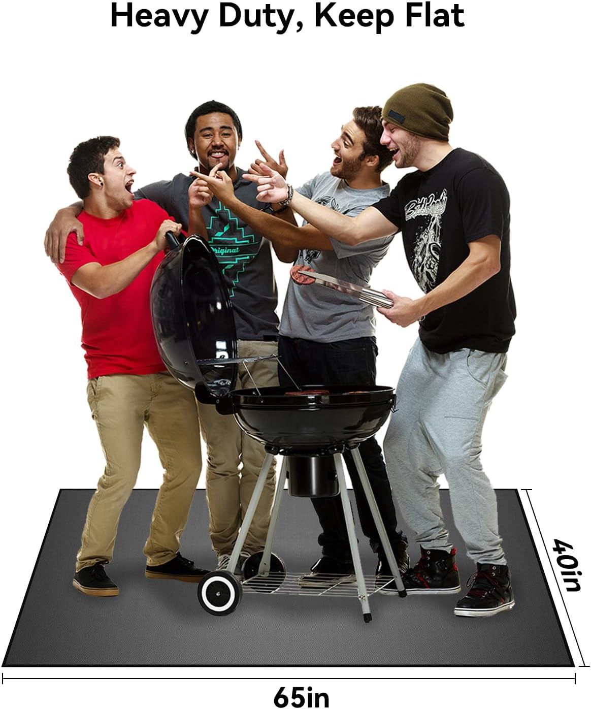 65 X 40 Inch Heavy Duty Large under Grill Mats for Outdoor Grill. Double-Sided Fireproof. Waterproof. Oil Proof Deck and Patio Protector Mat. BBQ Mat Grill Floor Mats Fireplace Fire Pit Mat - Image 5