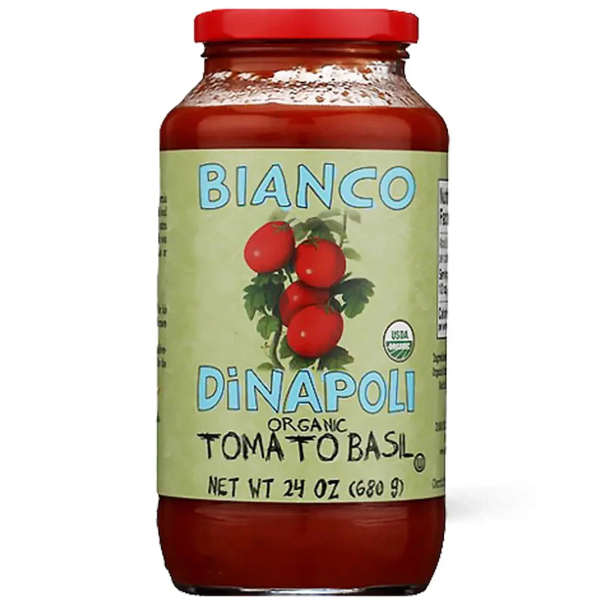 Bianco DiNapoli. Organic Tomato Basil Pasta Sauce. 24 oz.