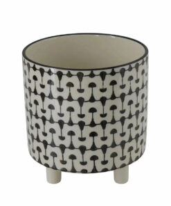 Black and White Stoneware Planter