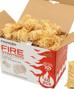 Fire Starters for Fireplace. Campfire. Wood Stove. Chimney. Pizza Oven. Fire Pit. Smoker. Grill. BBQ - All Weather Tumbleweeds Starter - Natural Odorless Indoor Outdoor Charcoal Firestarters 60 Pack