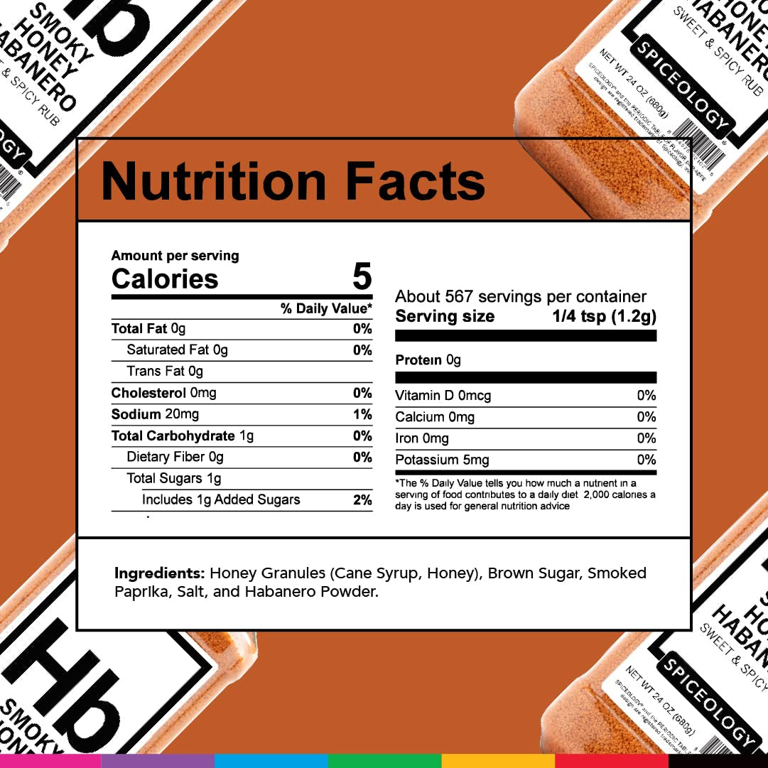Spiceology - Smoky Honey Habanero - Sweet & Spicy BBQ Rub - Barbeque Rubs. Spice Blends and Seasonings for Smoking or Grilling - Use On: Chicken. Wings. Pork. Steak. Nuts. Butter. Bacon. or Burgers - 24 Oz - Image 4