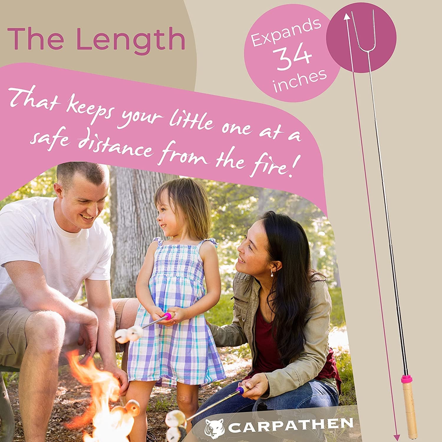 CARPATHEN Marshmallow Roasting Sticks - Set of 6 Rotating Smores Sticks - Extra Long Telescoping Marshmallow Sticks for Fire Pit. Campfire & Bonfire - Camping Accessories & Kids Gifts for Halloween - Image 4