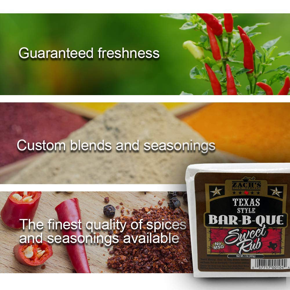Zach'S Original Style Bar-B-Que Brisket Rub - Championship Cook-Off Winning Brisket Rub (Texas Style Bar-B-Que Sweet Rub (No MSG). 1 Pound) - Image 2