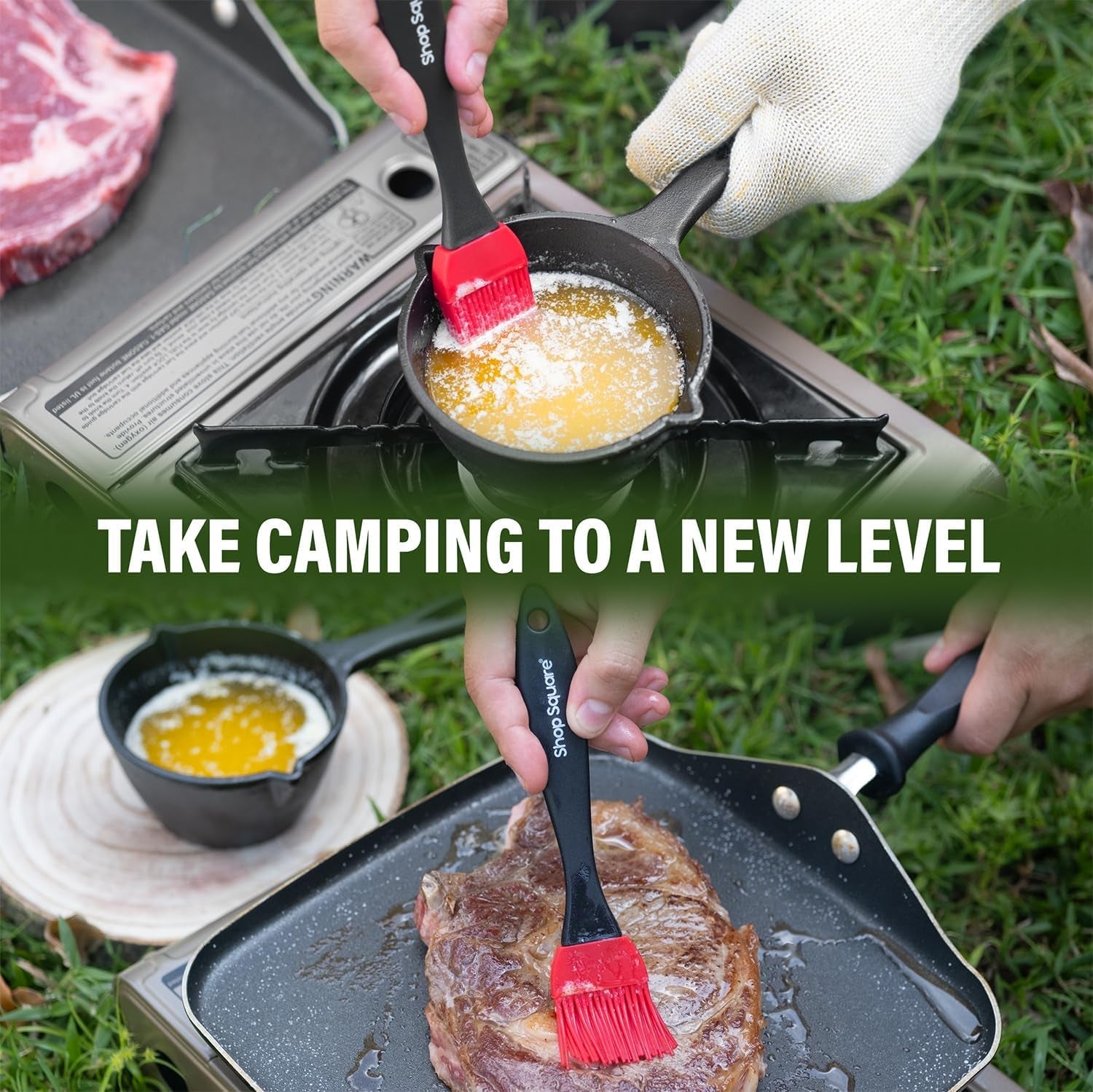 Small Cast Iron Basting Pot (15 oz) with Silicone BBQ Brush – Saucepan for Grilling. Smoking & Butter Melting - Image 7