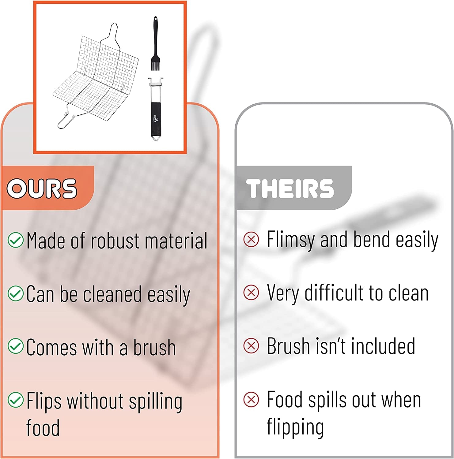 UNCO- Grill Basket. Stainless Steel. Fish Grill Baskets for Outdoor Grill. Vegetable Grill Basket. BBQ Grill Basket. BBQ Basket. Grilling Basket. Fish Basket for Grilling. Grill Accessories. - Image 6