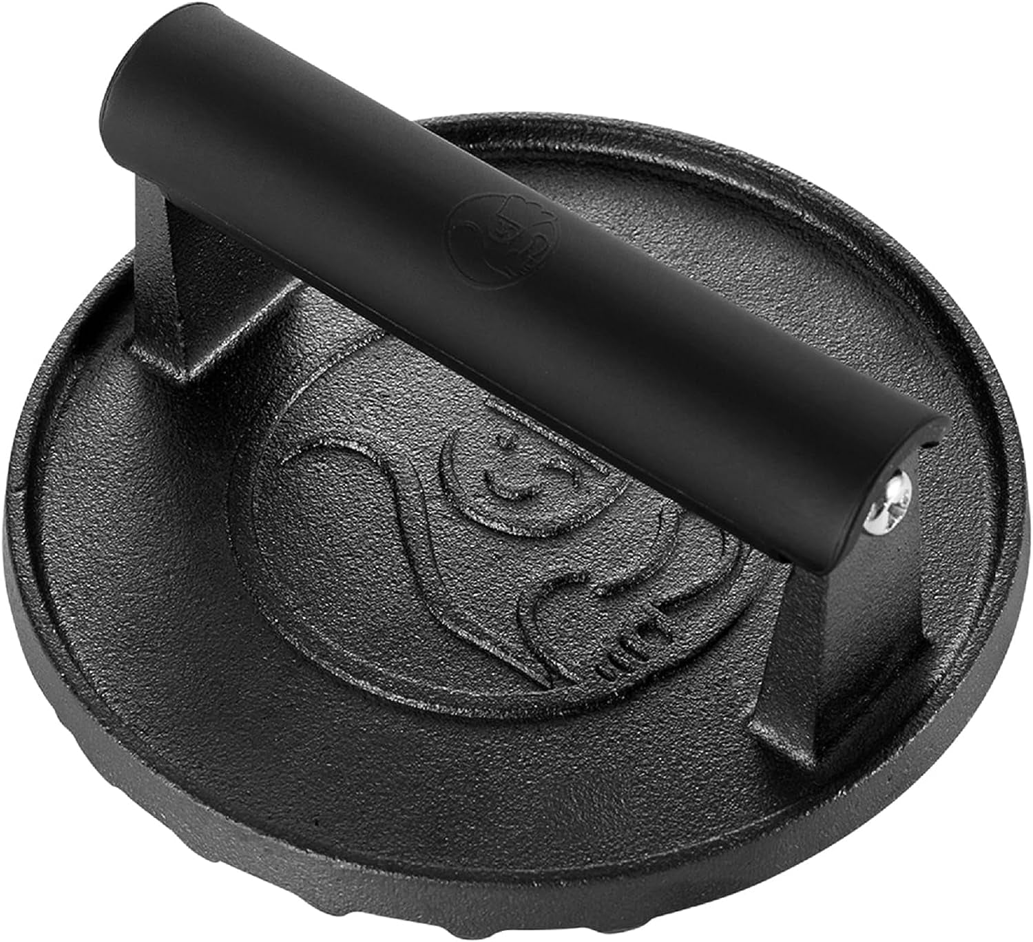 Smash Burger Press - Heavy Duty Hamburger Press W/Heat Resistant Handle - Cast Iron Grill Press. Bacon Press. Sandwich Press - round Burger Smasher for Griddle - Meat Press - BBQ Grilling Accessories
