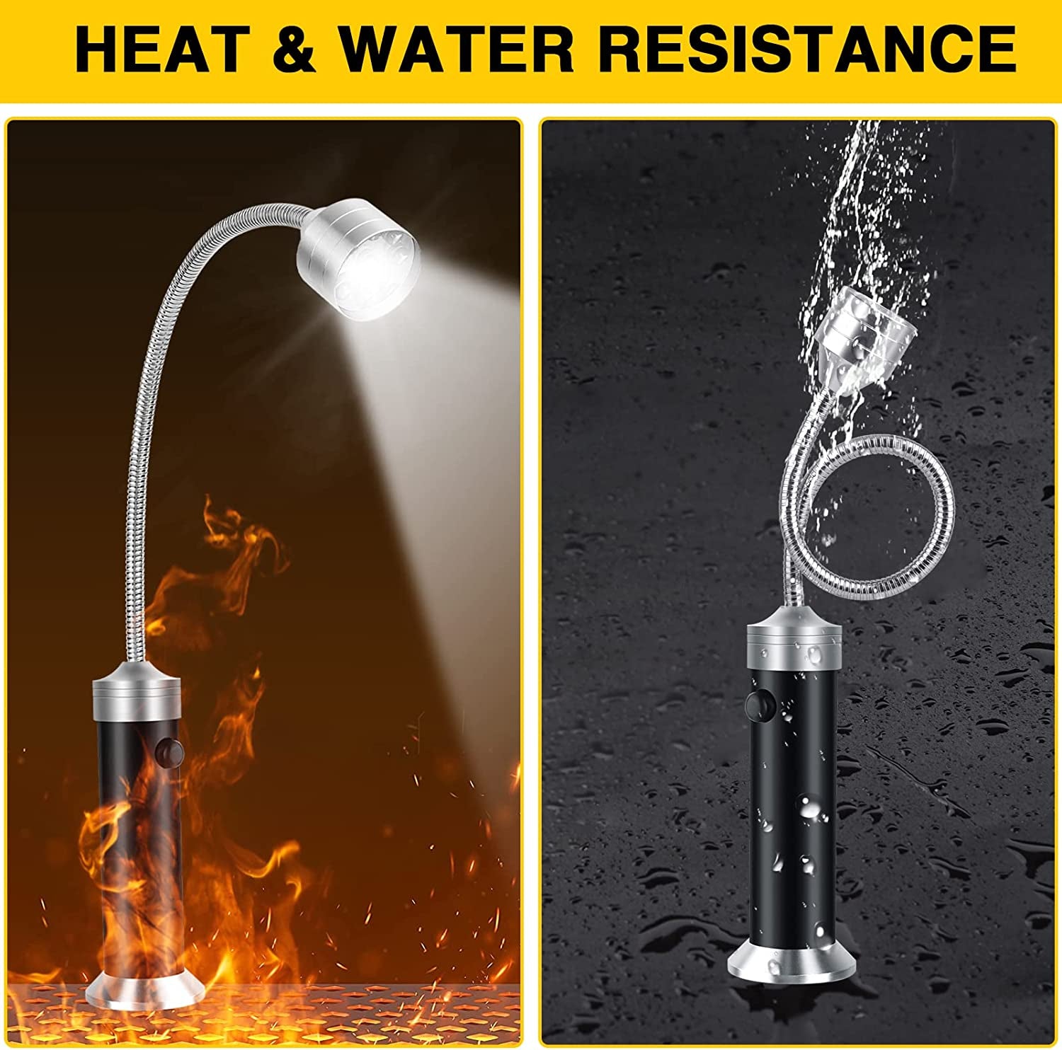 Barbecue Grill Lights. BBQ Accessories for Outdoor Grill with Magnetic Base. Super Bright LED. 360 Degree Flexible Gooseneck. Water and Heat Resistant. Batteries Included - Pack of 2 - Image 5