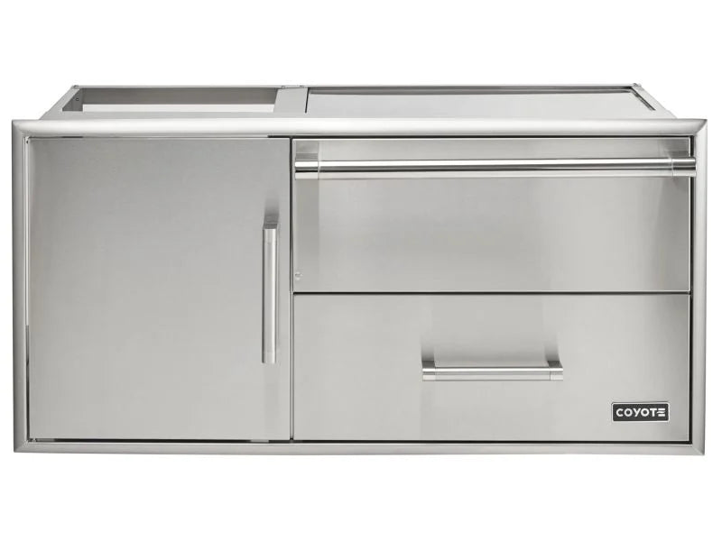 Coyote Grills: 42 Access Door With Storage & Warming Drawer Combo