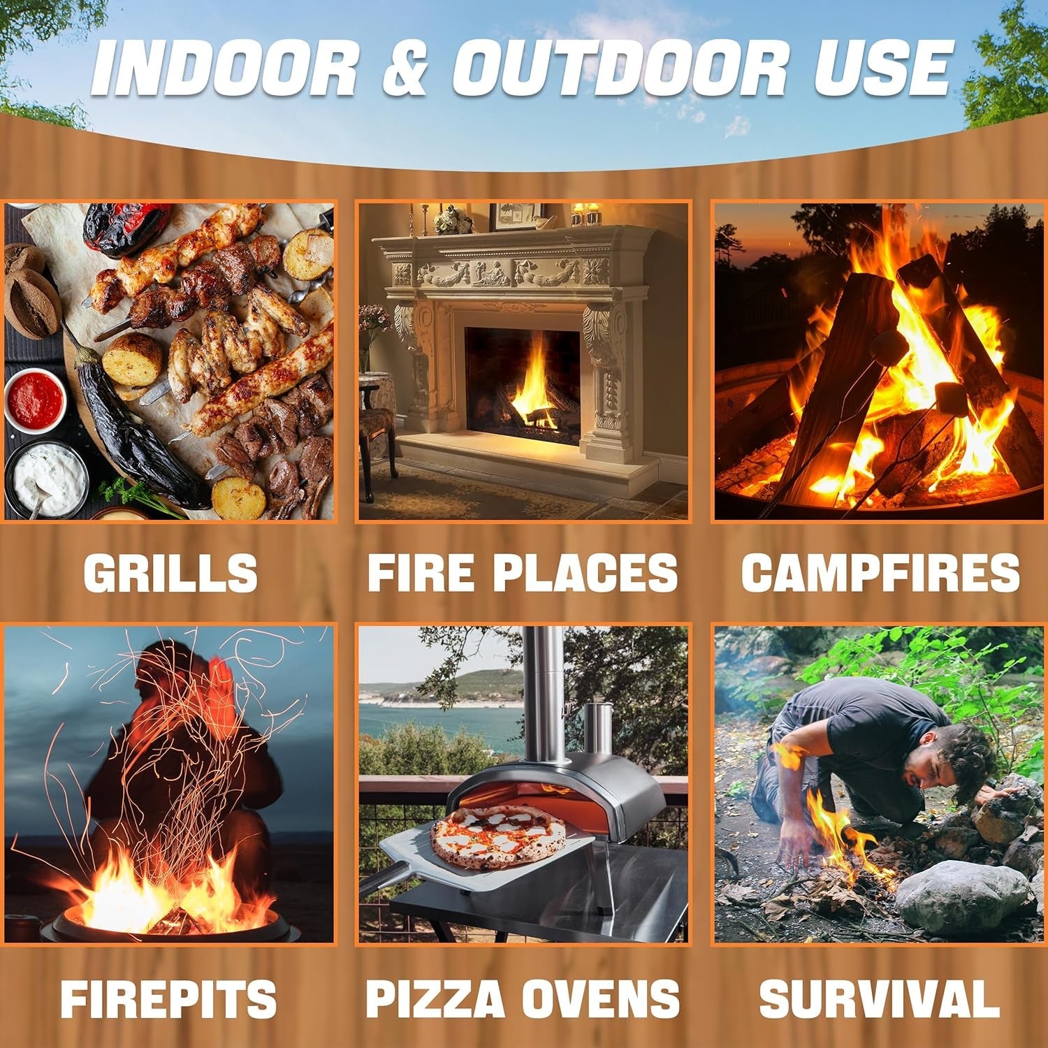 Shwuevei 65 Pcs Fire Starter - Natural Fire Starters for Fireplace. Pellet Stove & Wood. Fire Pit. Smoker. BBQ. Chimney. Pizza Oven - Fire Starters for Grill. Charcoal Starter - Image 5