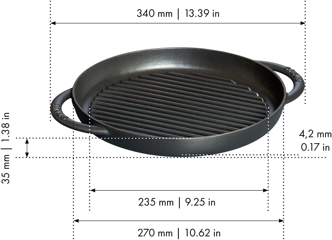 Cast Iron 10-Inch Pure Grill - Black Matte. Made in France - Image 7