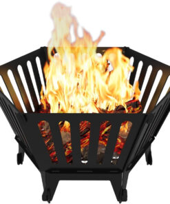 Waaliji 22.5 Inch Portable Plug Fire Pit for Camping. Detachable Outdoor Wood Burning Firepit with Carrying Bag for outside Patio Heating. Picnic. Bonfire and BBQ