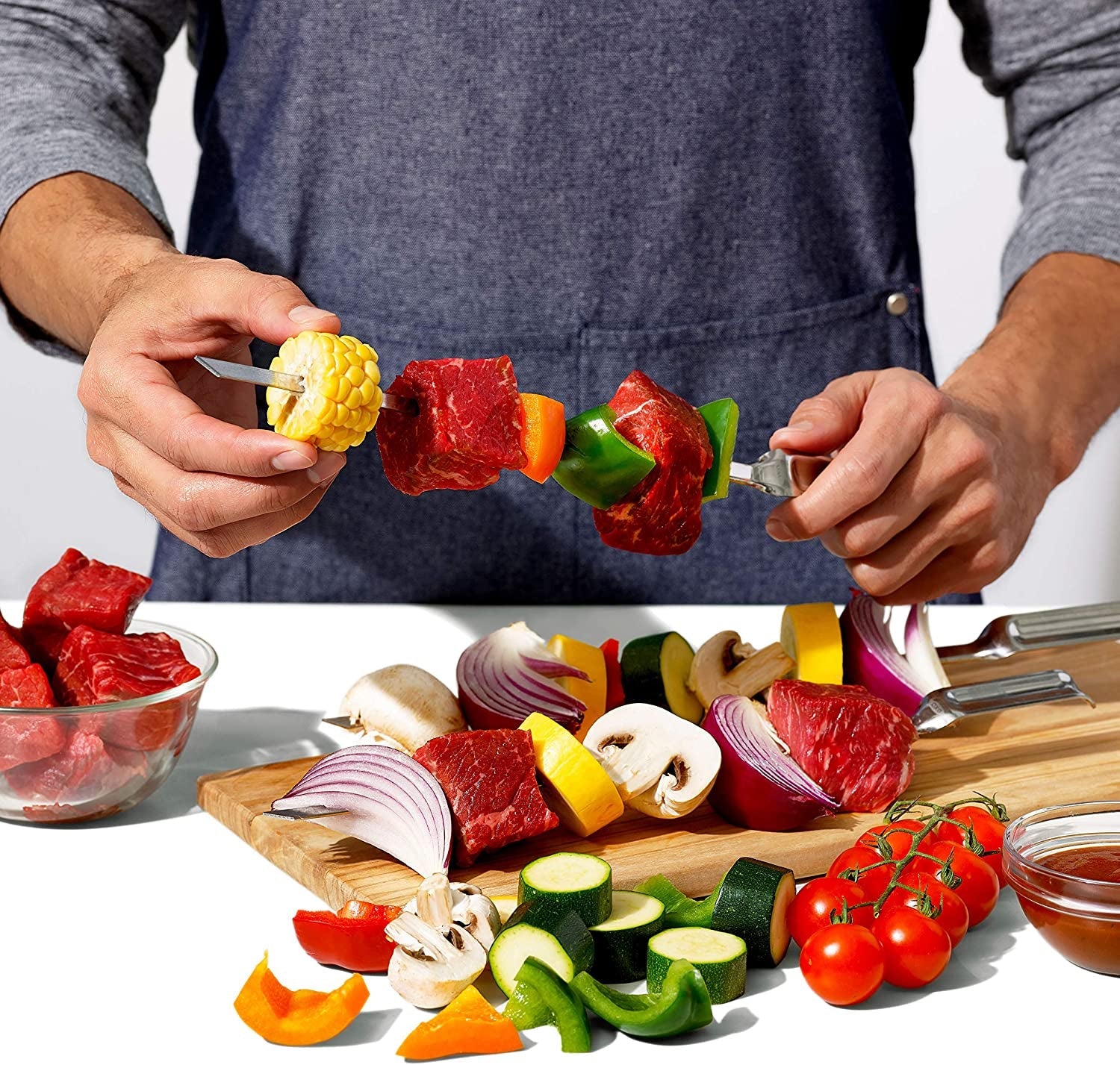 OXO Good Grips Grilling Tools. Stainless Steel Grilling Skewers - Set of 6 - Image 9