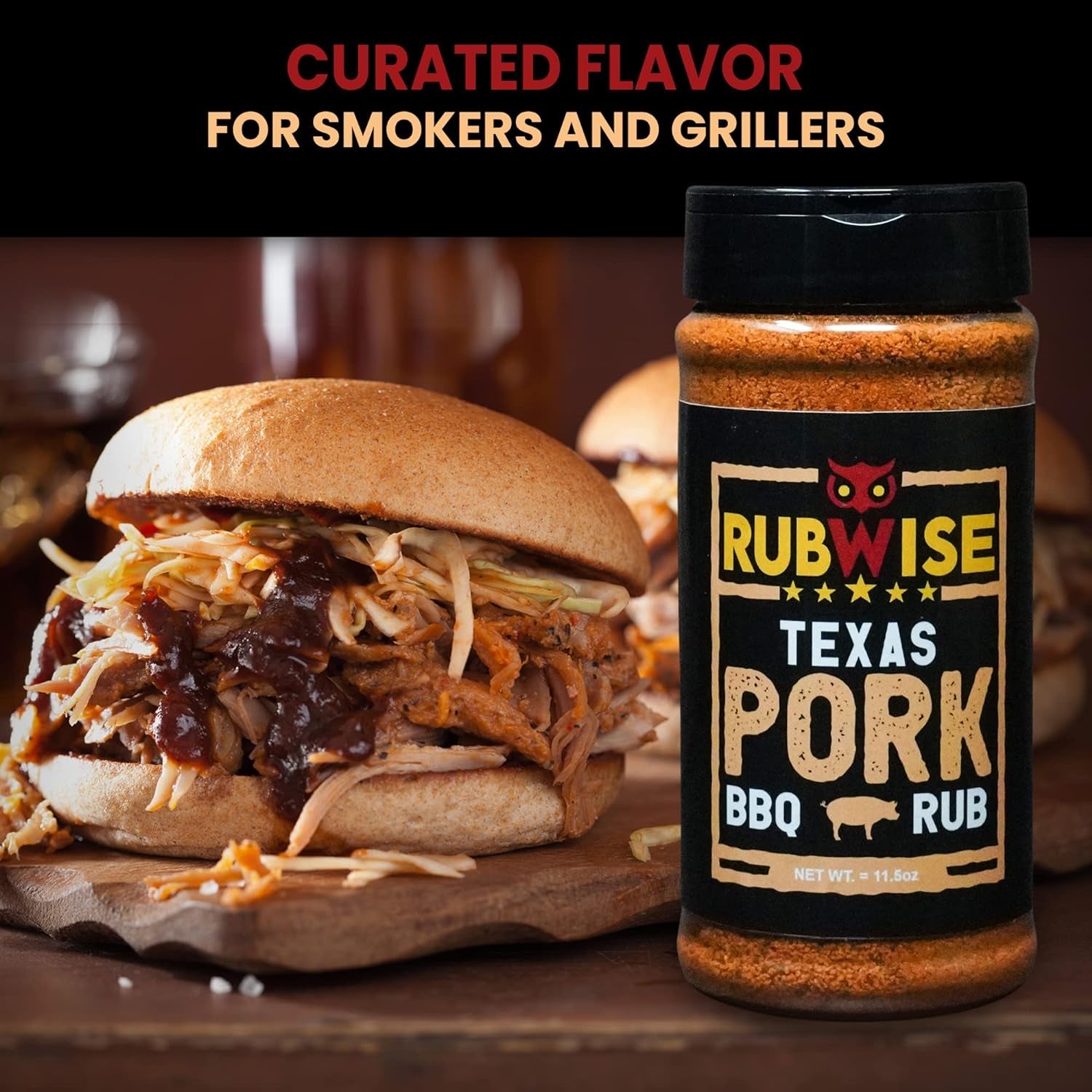 Texas Style Pork BBQ Rub by Rubwise | Meat BBQ Rubs and Spices for Smoking and Grilling | Dry Rubs | Pork Rib Rub Seasoning | Great on Pork Shoulder. Ribs. Tenderloin. Chops. Pork Butt (No MSG) (1Lb) - Image 4