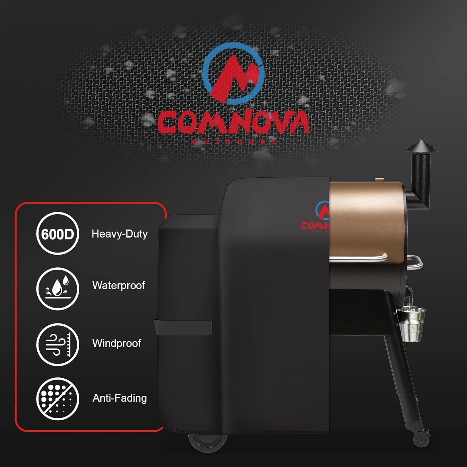 Grill Cover for Traeger Pro 34 & 780 Series - 600D Wood Pellet Smoker Cover for Traeger Waterproof & Heavy Duty. Premium Pellet BBQ Cover for Traeger Pro 34. Pro 780. Texas. Z Grills and More - Image 3