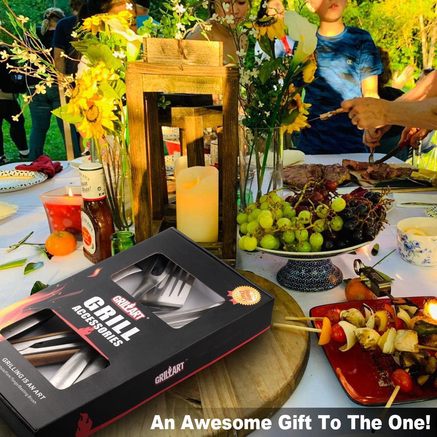 GRILLART BBQ Tools Grill Tools Set - 18Inch Grilling Tools BBQ Set - Grill Accessories W/Bbq Tongs. Spatula. Fork. Brush - Stainless Grill Kit Grilling Set - Gift Ideas BBQ Accessories. Gifts for Men - Image 7