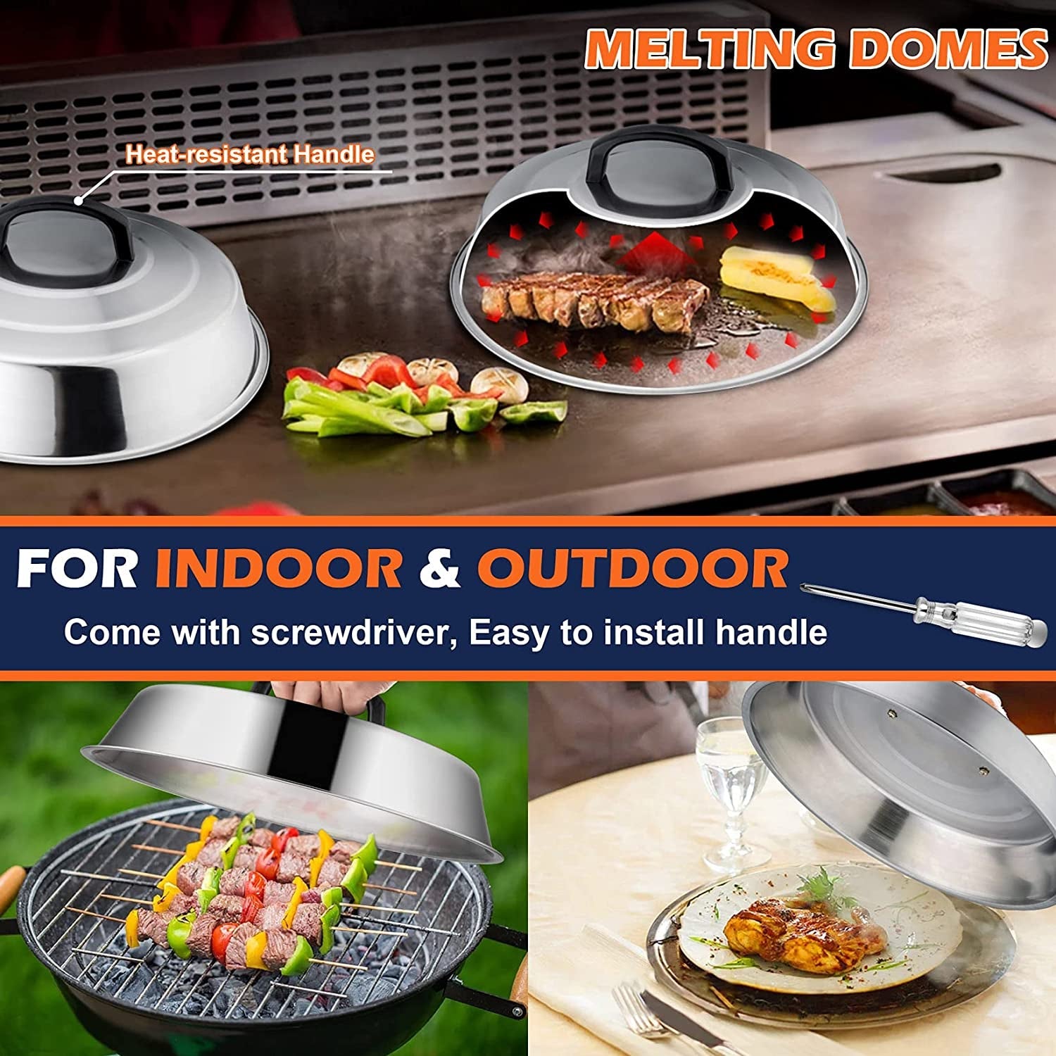 Griddle Accessories Set of 18. Stainless Steel Flat Top Grilling Accessory Outdoor Camping BBQ Cooking Tools. with Grill Spatulas. Scraper. Melting Dome. Burger Turner. Portable Carrying Bag - Image 3