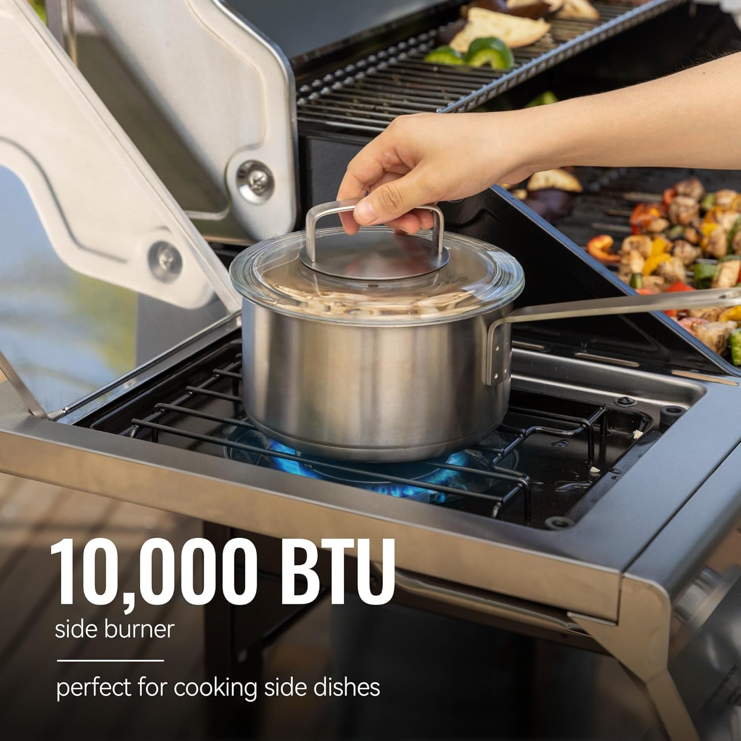 GA5401T 5-Burner BBQ Propane Grill with Sear Burner and Side Burner. Stainless Steel Barbecue Gas Grill for Outdoor Patio Garden Picnic Backyard Cooking. 64.000 BTU. Silver - Image 6