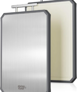 SNOWCLAD Stainless Steel Cutting Board.Double Sided Steel Cutting Boards for Kitchen.Stainless Steel/Wheat Straw Pp Large Board for Meat.Non Toxic Chopping.16 * 11 Inch.Dishwasher Safe