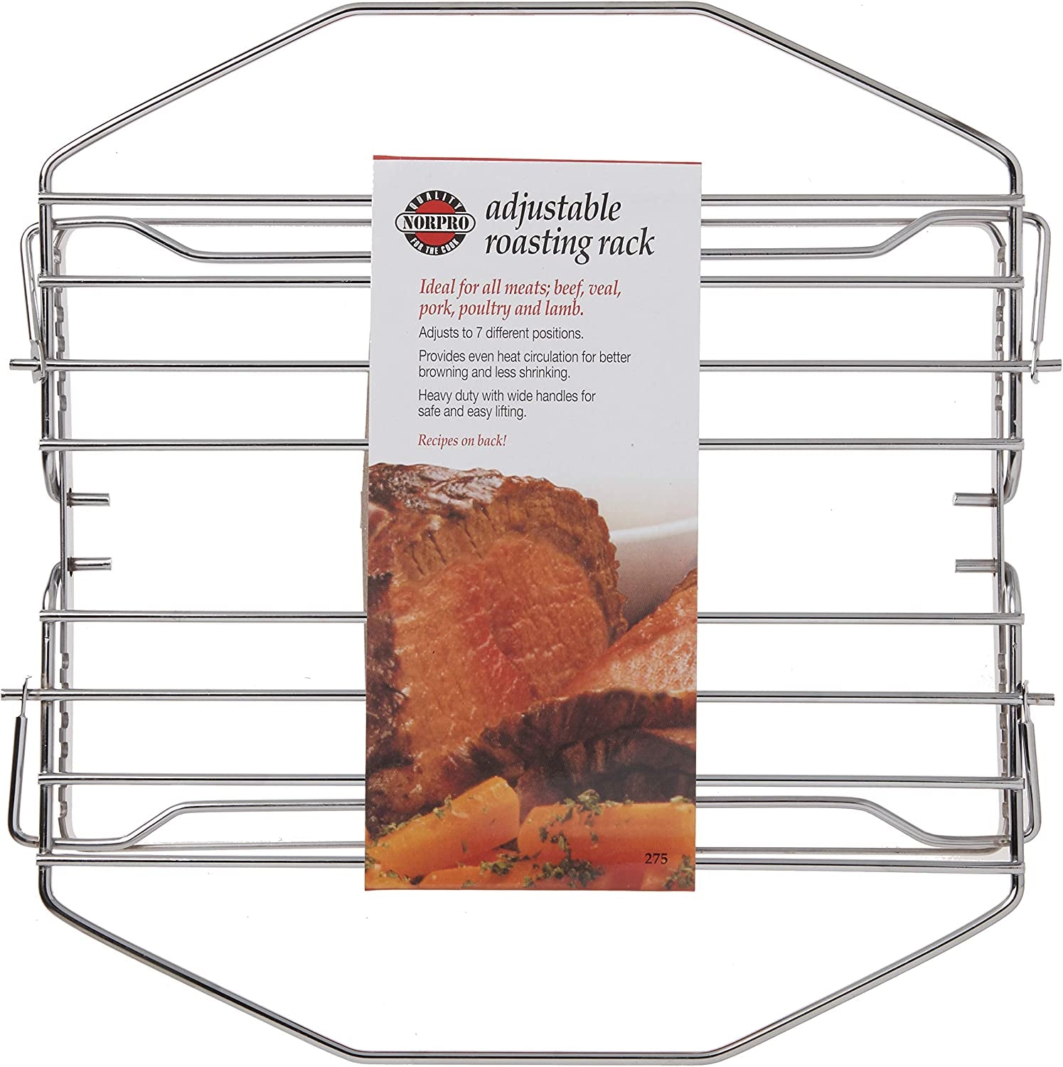 Norpro 275 Adjustable Roast Rack Nickel-Plated. 11 Inches. Silver - Image 2