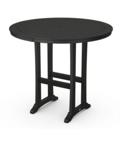Polywood: POLYWOOD Nautical Trestle 48 Round Bar Table