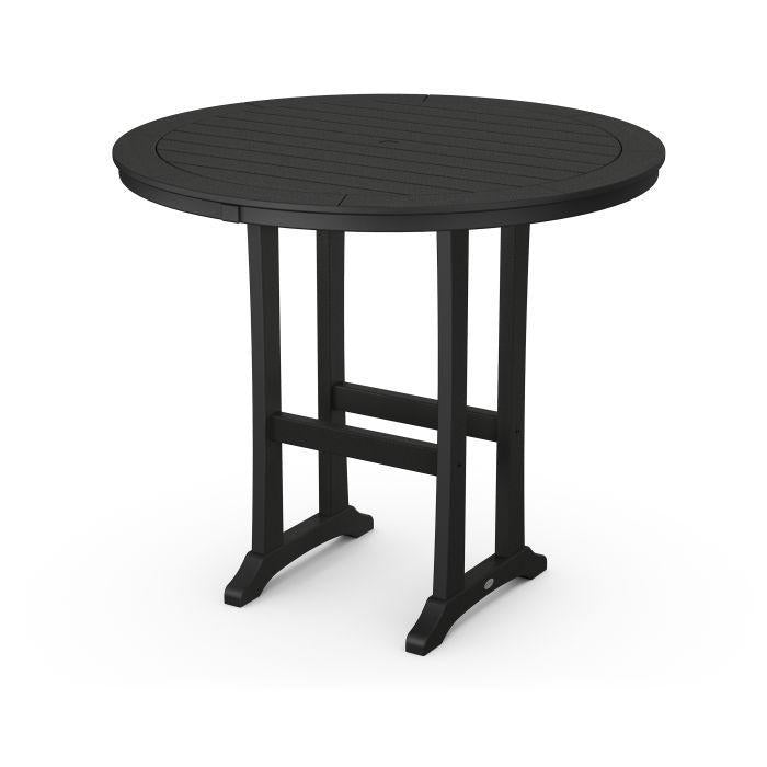 Polywood: POLYWOOD Nautical Trestle 48 Round Bar Table - Image 2
