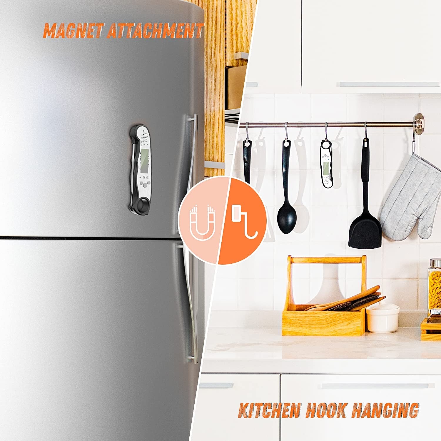 Digital Meat Thermometer. Waterproof Instant Read Food Thermometer for Cooking and Grilling. Kitchen Gadgets. Accessories with Backlight & Calibration for Candy. BBQ Grill. Liquids. Beef. Turkey… - Image 7