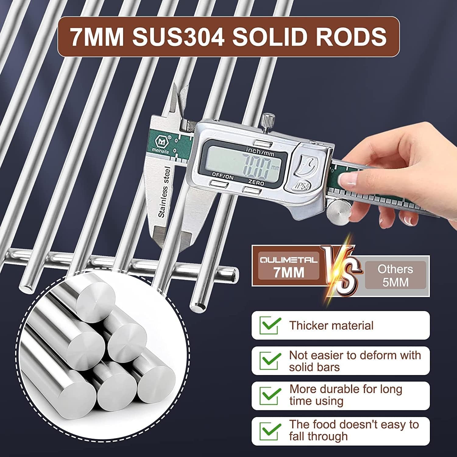 Qulimetal SUS304 Grill Grates for Weber Spirit 300 and GS4 Spirit II 300 Series. Spirit 700. Genesis Silver B & C. Genesis Gold B & C. Genesis Platinum B & C. Genesis 1000-3500 - Image 3