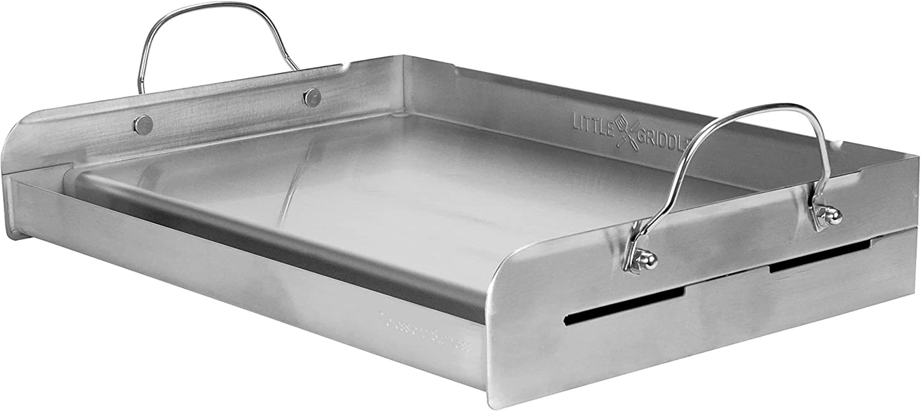 Griddle-Q GQ230 100% Stainless Steel Professional Quality Griddle with Even Heat Cross Bracing and Removable Handles for Charcoal/Gas Grills. Camping. Tailgating. Parties (25X16X6.5) - Image 2