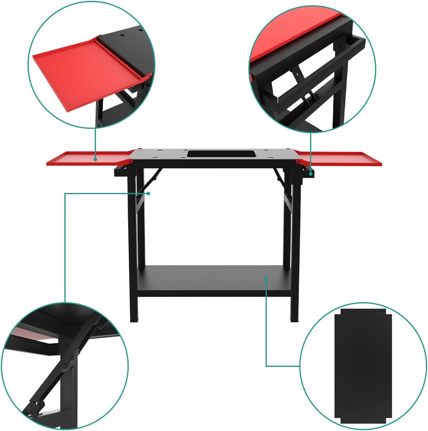 Adjustable Universal Griddle Stand for Blackstone 17/22 Table Top Griddle. Multifunctional BBQ Stand with Double -Shelf Outdoor Worktable and Carry Bag for Outdoor Camping Cooking. - Image 2