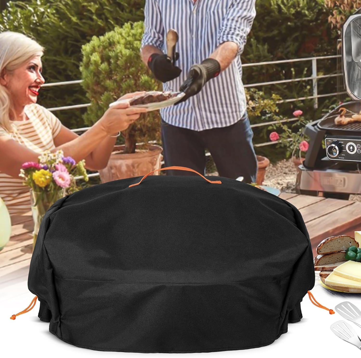 Grill Cover Compatible with Ninja OG701 OG751 Woodfire Grill. BBQ Grill Accessories Bag with Handle & Inner Pocket. Compatible with Ninja OG700 Series Outdoor 7-In-1 Grill Smoker. Cover Only - Image 7