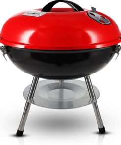 Gas One – 14-Inch Portable Barbecue Grill with 3-Point Locking Lid for Heat Preservation – Dual Venting System – Small Charcoal Grill for Backyard. Camping. Boat