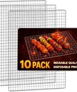 Grill Topper. 10 Pcs Disposable Grill Grates. 11.8 X 15.7 Inch Baking Rack Replacement. BBQ Accessories for Outdoor Smoker Grills