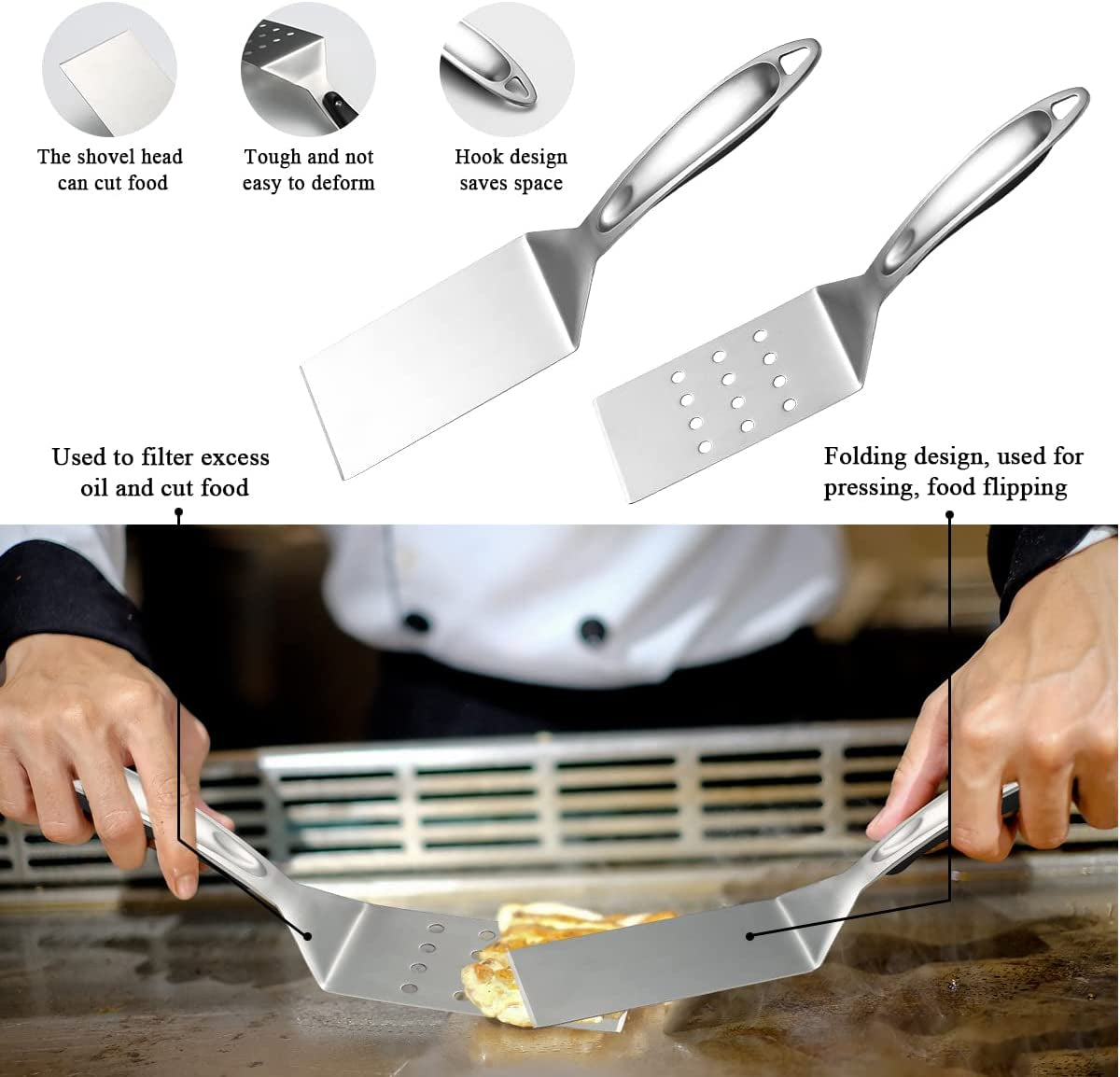 Grill Accessories Kit 10 Pieces with a Utensils Holder. Stainless Steel Handle Assemble with Baklite Make It No Melting No Coming off and Heat Resistant. Grilling BBQ Griddle Accessories - Image 3