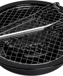 Korean Cookware Aburi Stove Top Grill Pan. Black. Korean BBQ Grill Plate Complete with a Built-In Water Pan Free 304 Stainless Steel Barbecue Tongs (Japan Import)