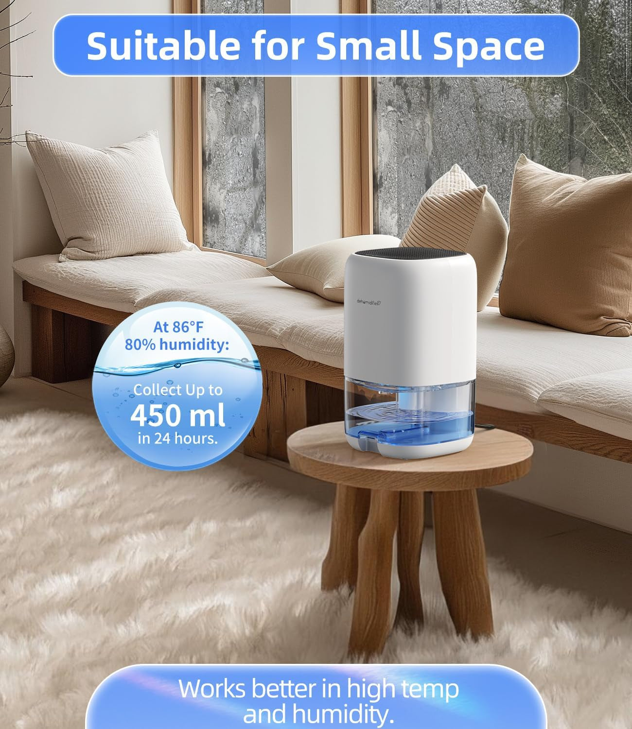 Dehumidifier.Tabyik 35 OZ Small Dehumidifiers for Room for Home. Quiet with Auto Shut Off. Dehumidifiers for Bedroom (280 Sq. Ft). Bathroom. RV. Closet - Image 3