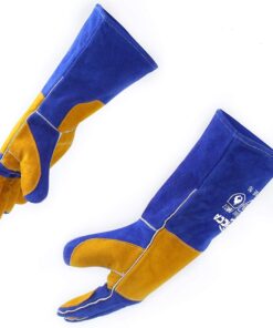 Welding Gloves Blue 16 Inches.932℉. Leather Forge/Mig/Stick Welding Gloves Heat/Fire Resistant. Mitts for Oven/Grill/Fireplace/Furnace/Stove/Pot Holder/Bbq/Animal Handling