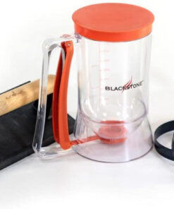 1543 Griddle Breakfast Kit 4 Piece Set Include Batter Dispenser. Bacon Press. Two Egg/Pancake Rings with Handle-Best Indoor-Outdoor Cooking Accessory. Multiple