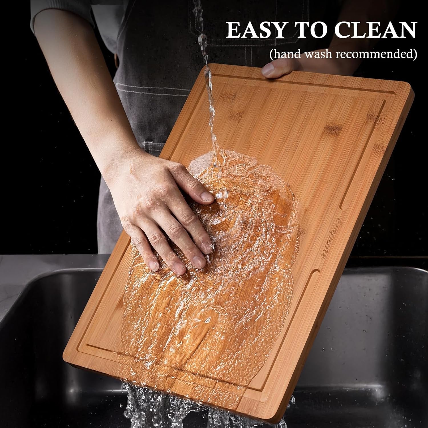 Empune Bamboo Cutting Board Set. Wood Cutting Boards for Kitchen with Holder Wooden Chopping Board for Meal Prep & Serving - Image 8