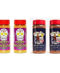 BBQ Rub Combo: Two Bottles of Voodoo (14 Oz) BBQ Rub and Seasoning & BBQ Rub Combo: Two Bottles of Holy Cow (12 Oz) BBQ Rub and Seasoning