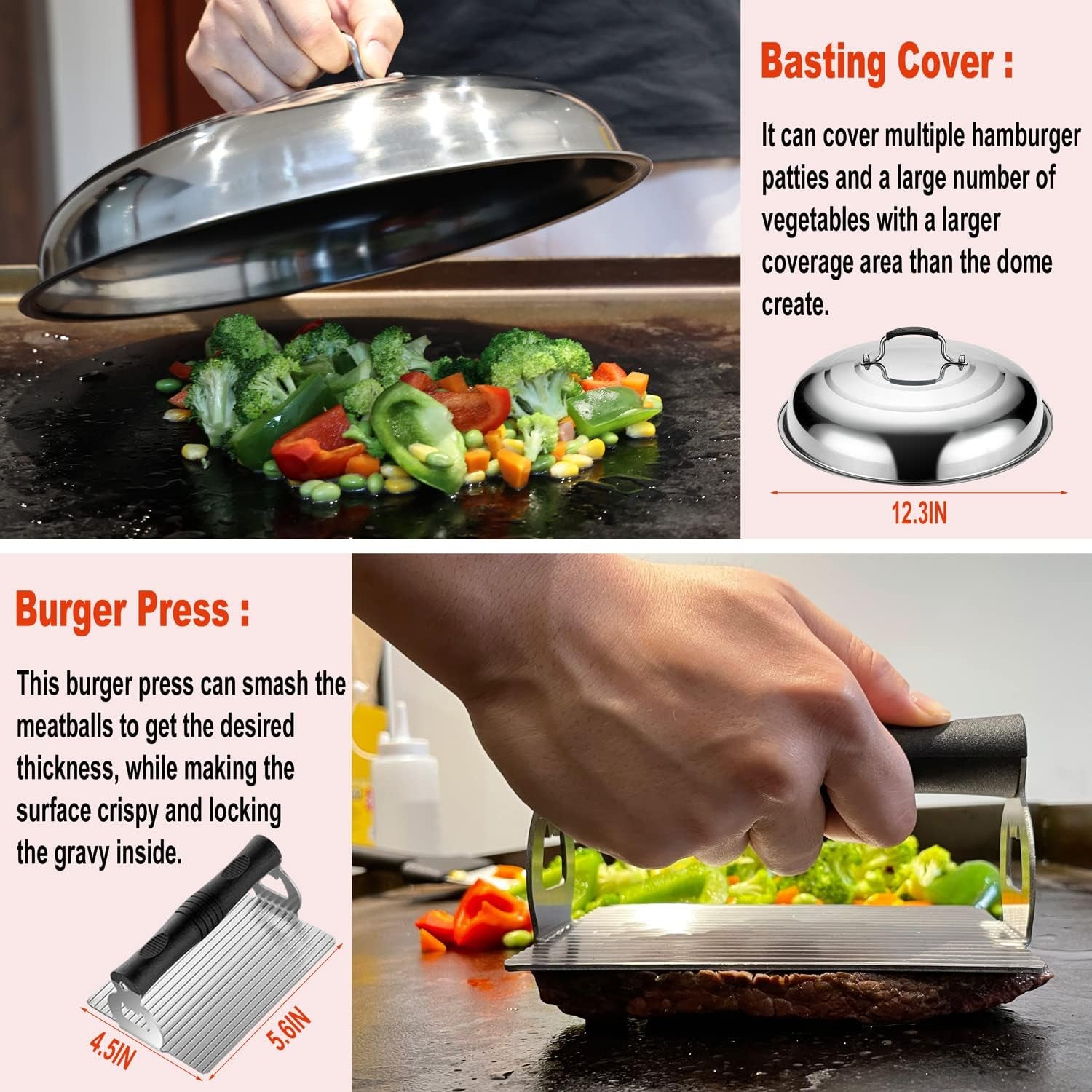 38PC Flat Top Grill Griddle Accessories Set - Must Have for Your Outdoor Griddle with Professional Griddle Spatula. Cleaning Kit. Grill Basting Cover - Ideal Griddle Gift for Men Women - Image 2