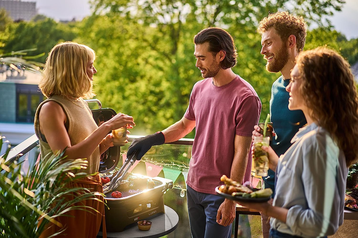 Lumin Compact Outdoor Electric Barbecue Grill. Black - Great Small Spaces Such as Patios. Balconies. and Decks. Portable and Convenient - Image 2