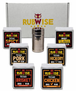 Texas Style BBQ Rub Gift Set by Rubwise|Meat Dry Rub Spices and Seasoning Sets Variety Pack|Smoking & Grilling Gifts for Men|6 X 1Lb Bags|Barbecue Spice Kit for Pork. Beef. Chicken. Turkey|Shaker Included