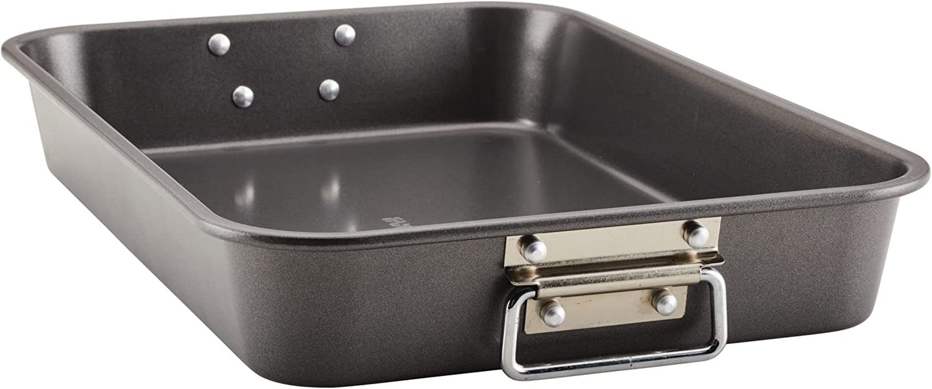 Farberware Bakeware Nonstick Steel Roaster with Flat Rack. 11-Inch X 15-Inch. Gray - Image 12