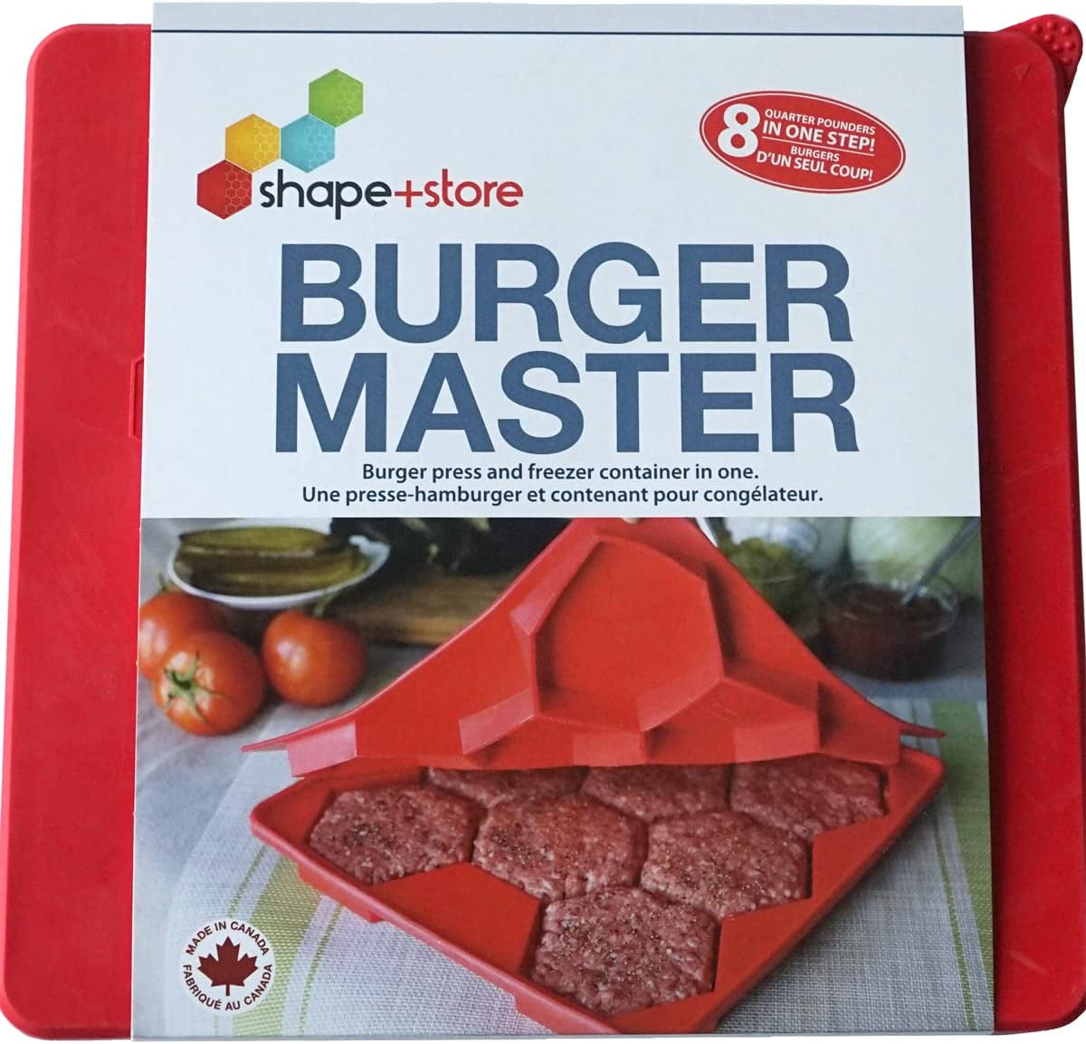 Burger Master Innovative 8-In-1 Burger Press & Freezer Container Makes 8 Quarter-Pound Burgers 32 Oz.. Tasty Amazing Burgers. Easy-To-Clean & Dishwasher Safe - Image 2