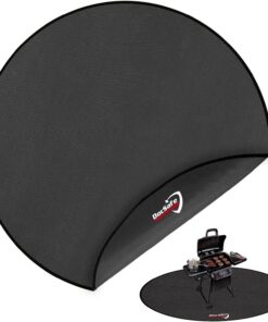 38 round under Grill Mat. 4 Layers Fire Pit Mat Protect Mat.Fireproof Mat Fire Pit Pad for Deck Patio Grass Outdoor Wood Burning Fire Pit and BBQ Smoker.Portable Reusable and Waterproof.Black
